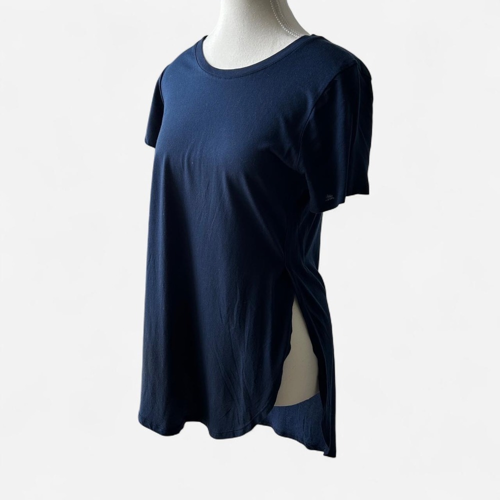 Ambiance Women's Navy Blue Short Sleeve High-Low Tunic Top - Size: Small